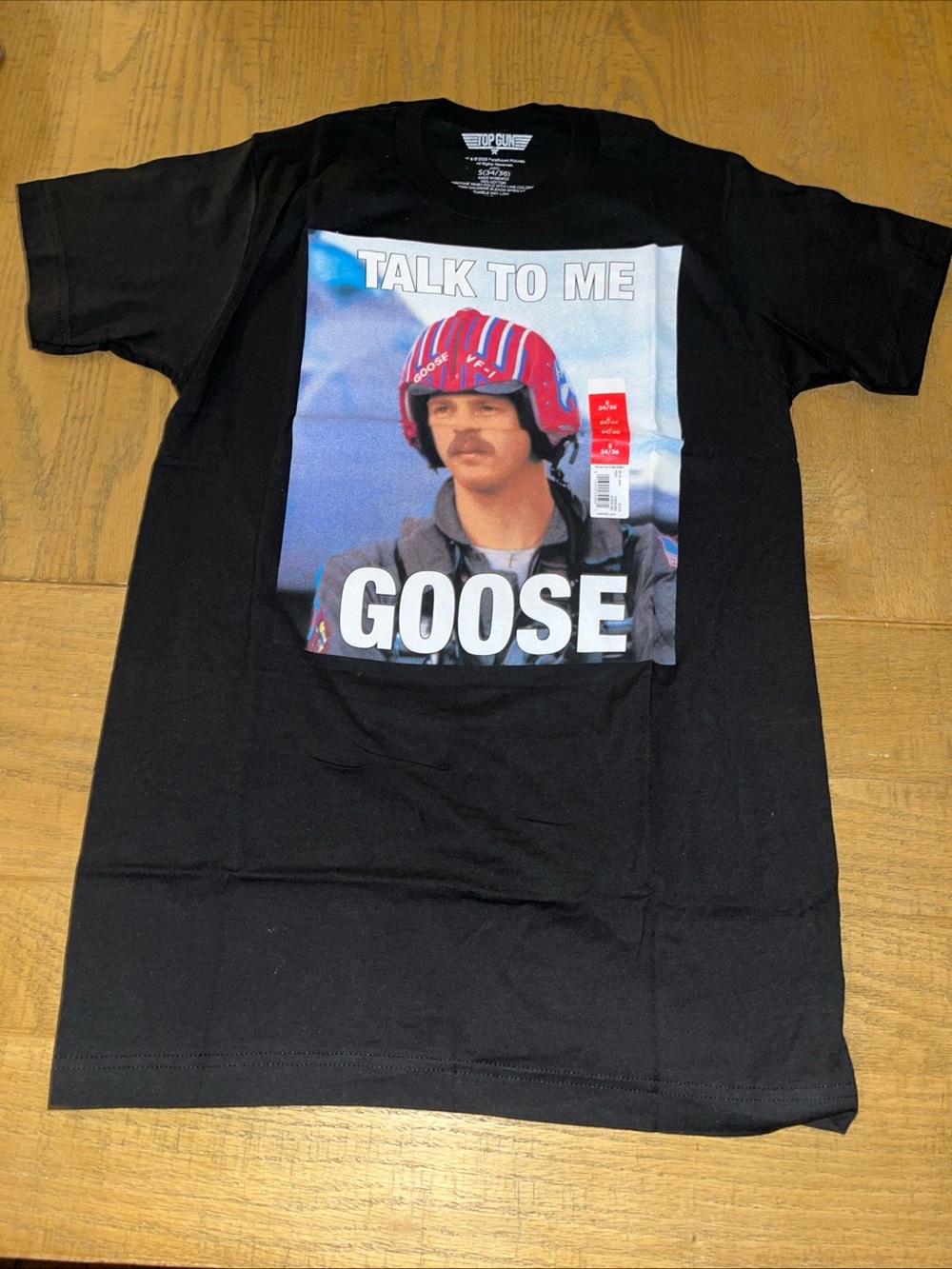 Top Gun Talk To Me Goose Mens T Shirt Size S Black Short Sleeve Crewneck Cotton